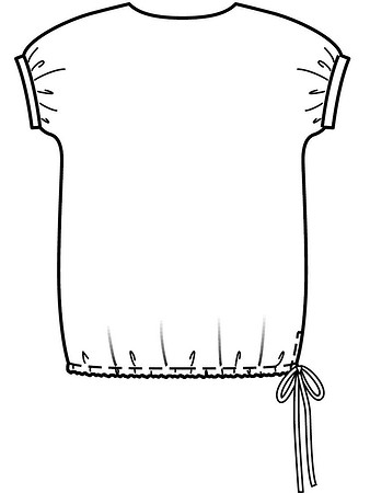 Технический рисунок пуловера вид сзади
