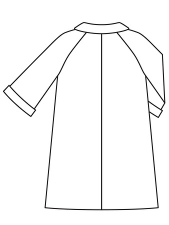 Технический рисунок пальто вид сзади
