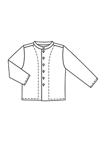 Технический рисунок рубашки с воротником-стойкой