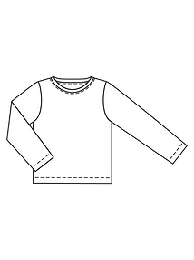 Технический рисунок базового пуловера прямого кроя