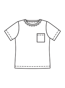 Технический рисунок базовой футболки прямого кроя