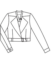 Технический рисунок короткого блузона с воротником-стойкой