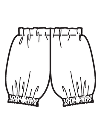 Технический рисунок шорт блумеров на эластичном поясе