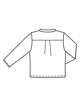 Технический рисунок рубашки с воротником-стойкой спинка