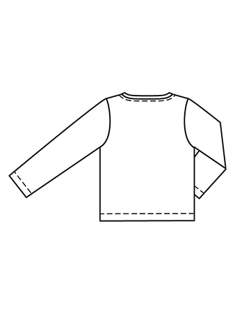 Технический рисунок базового пуловера прямого кроя спинка