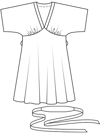 Платье широкого кроя с цельнокроеными рукавами