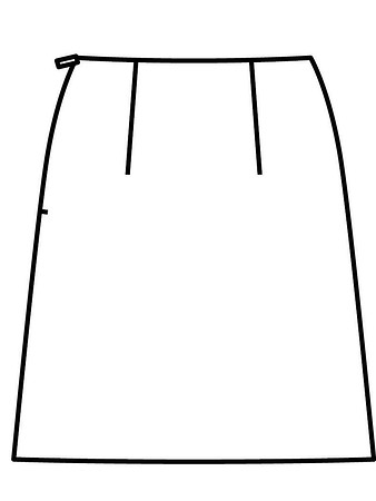 Технический рисунок расклешенной юбки вид сзади