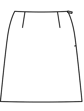 Технический рисунок расклешенной юбки без пояса