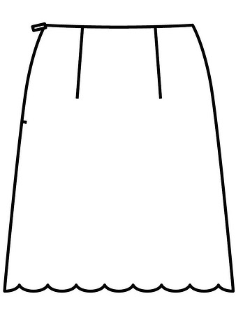 Технический рисунок юбки-трапеции вид сзади