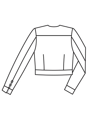 Технический рисунок короткого блузона вид сзади