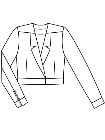Технический рисунок короткого блузона без воротника