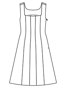 Технический рисунок платья-сарафана приталенного силуэта