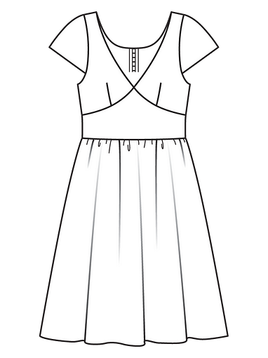 Платье с фигурным втачным поясом