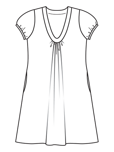 Платье расклешенного силуэта с V-вырезом