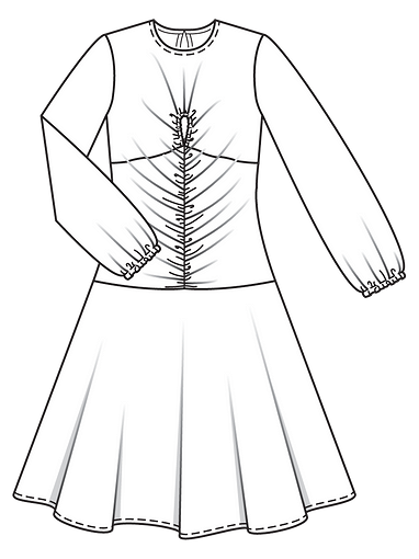 Трикотажное платье слегка расклешенного силуэта