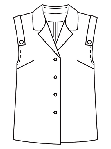 Жилет-блузка в стиле сафари
