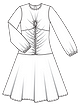 Трикотажное платье слегка расклешенного силуэта №110 — выкройка из Burda 5/2024