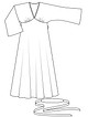 Платье с широкими рукавами №110 — выкройка из Burda 3/2010