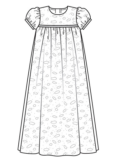 Длинное платье с рукавами-фонариками