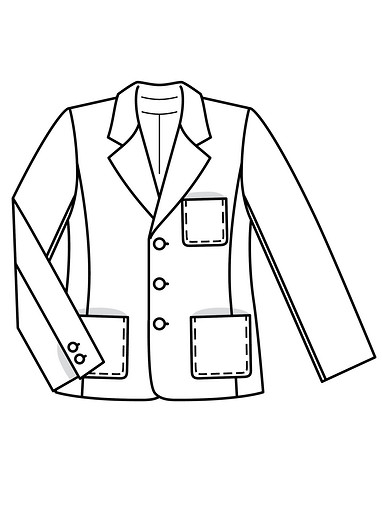 Пиджак прямого покроя с накладными карманами