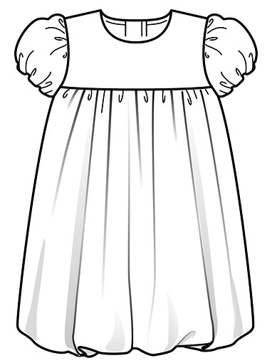Платье с юбкой «баллон» и рукавами-фонариками