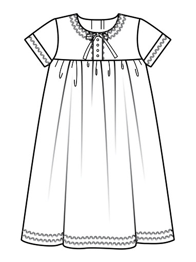 Платье на кокетке с короткими рукавами
