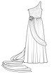 Свадебное платье асимметричного кроя со шлейфом №113 — выкройка из Burda 3/2010