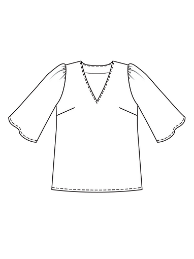 Блузка с расклешенными рукавами