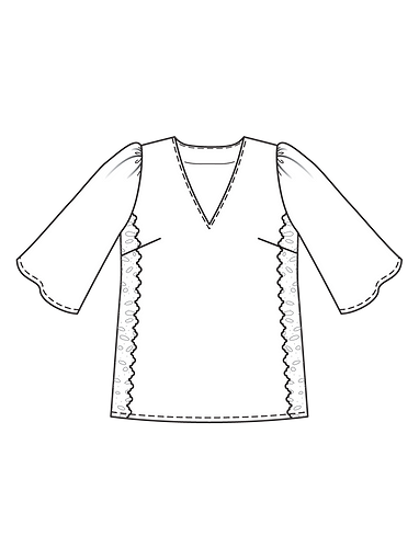 Блузка с декоративными элементами из кружева