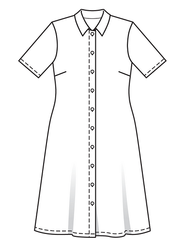 Трикотажное платье-рубашка приталенного силуэта