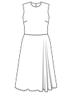 Платье с отрезной расклешенной юбкой