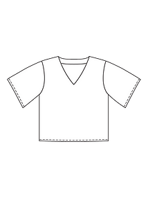 Технический рисунок свободной блузки прямого кроя