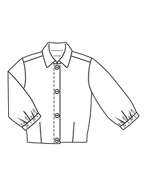 Технический рисунок блузона с объёмными рукавами