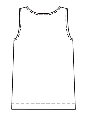 Технический рисунок топа с вырезом «качели» спинка