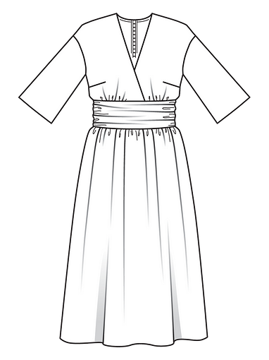 Платье с широким втачным поясом