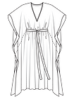 Платье-кафтан с декорированным V-вырезом