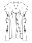 Платье-кафтан с V-вырезом