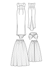Платье-корсаж с верхней юбкой и поясом с бантом
