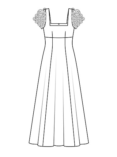 Платье силуэта ампир с короткими рукавами
