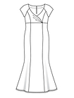 Платье силуэта «русалка» с драпировкой на груди
