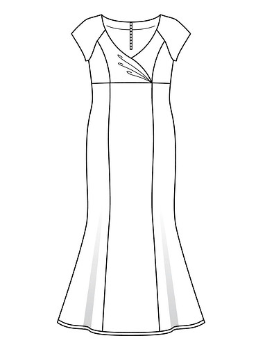 Платье силуэта «русалка» с драпировкой на груди