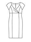 Платье прилегающего силуэта с короткими рукавами