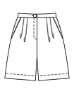 Удлинённые шорты со складками у пояса
