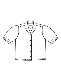 Технический рисунок блузки с воротником и лацканами