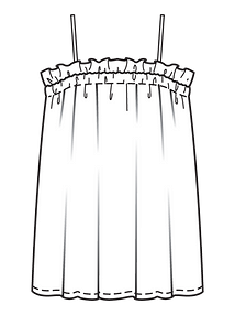 Технический рисунок простого топа на бретелях-спагетти