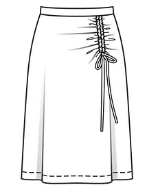 Технический рисунок юбки с регулируемой драпировкой