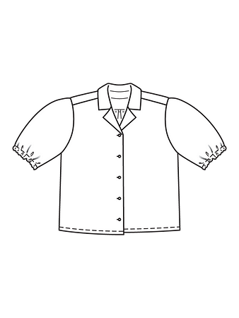 Технический рисунок блузки с воротником и лацканами