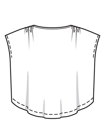 Технический рисунок широкого пуловера из тонкого трикотажа спинка