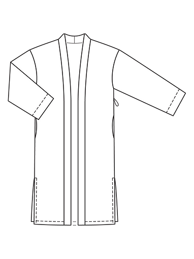 Атласный халат с широкими рукавами