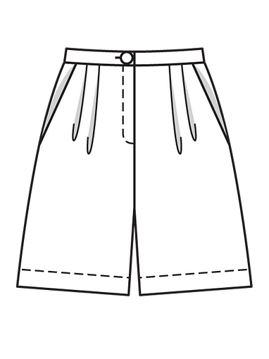 Удлинённые шорты со складками у пояса